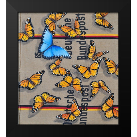 Liebesbrief Black Modern Wood Framed Art Print by Leth, Ingo