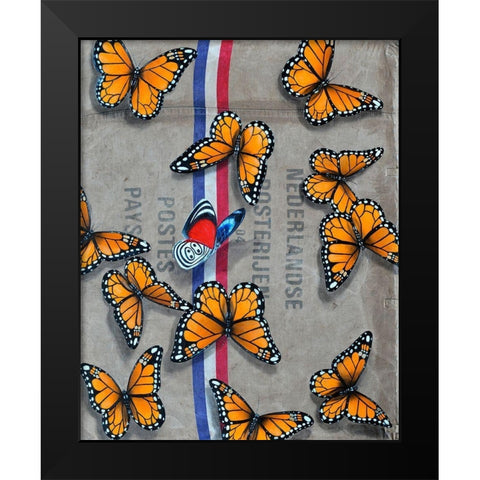 Letter from Holland Black Modern Wood Framed Art Print by Leth, Ingo