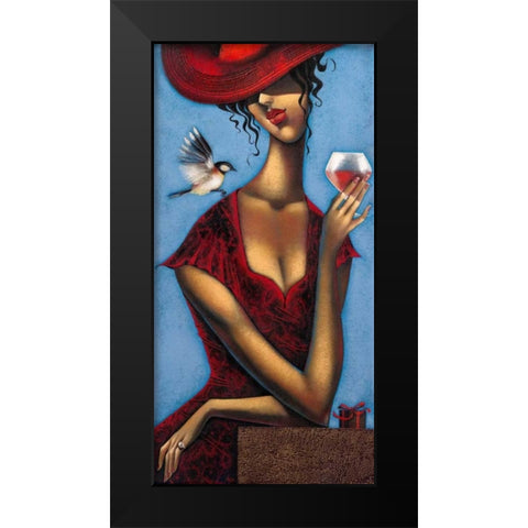 Rose d anjou 2 Black Modern Wood Framed Art Print by Tsantekidou, Rose
