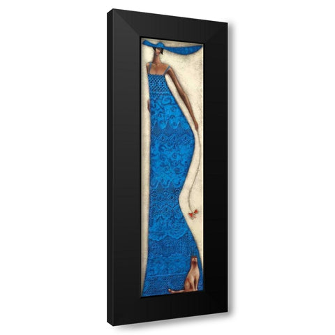 Lady in blue Black Modern Wood Framed Art Print by Tsantekidou, Rose