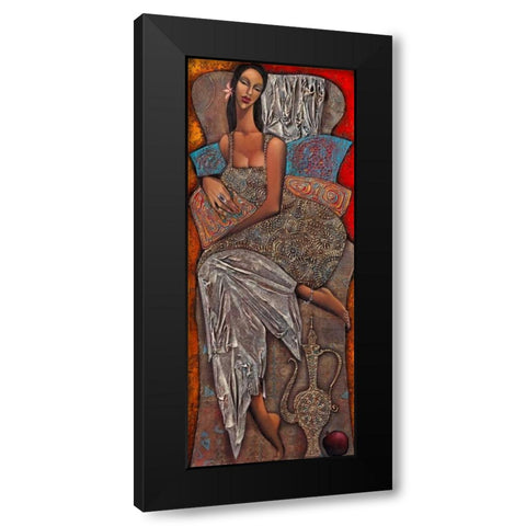 Tagesruhe Black Modern Wood Framed Art Print by Tsantekidou, Rose