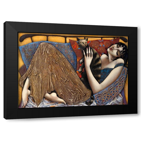 Play Black Modern Wood Framed Art Print with Double Matting by Tsantekidou, Rose