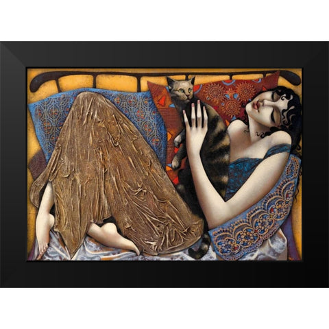 Play Black Modern Wood Framed Art Print by Tsantekidou, Rose