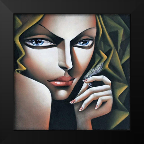 Flaum Black Modern Wood Framed Art Print by Tsantekidou, Rose