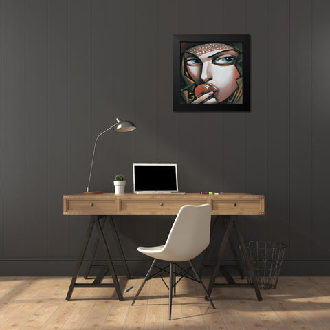 Versuchung Black Modern Wood Framed Art Print by Tsantekidou, Rose