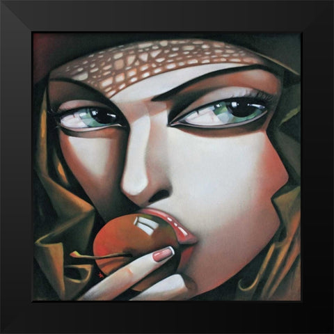 Versuchung Black Modern Wood Framed Art Print by Tsantekidou, Rose