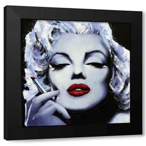 Marilyn Black Modern Wood Framed Art Print with Double Matting by Tsantekidou, Rose