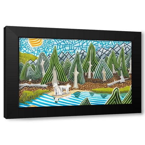 En tierras salvajes Black Modern Wood Framed Art Print by Ortas, Javier