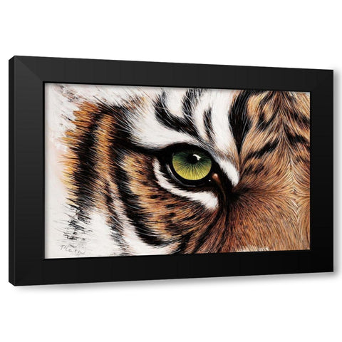 Tiger Augenblick Black Modern Wood Framed Art Print by Plath, Jutta