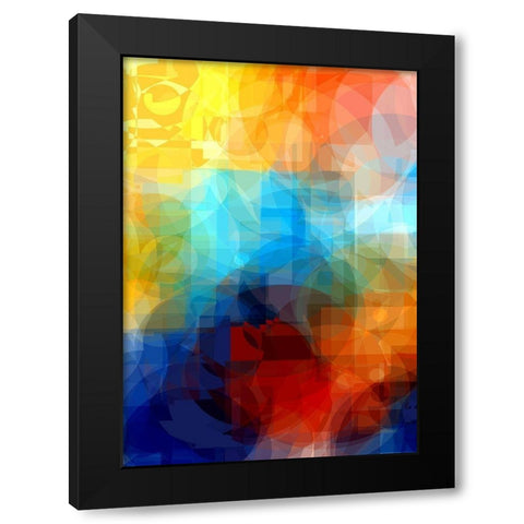 blue center Black Modern Wood Framed Art Print with Double Matting by Lorenz, Peter