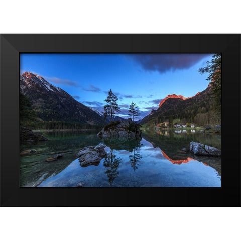 Morgens am Hintersee Black Modern Wood Framed Art Print by Scholz, Markus