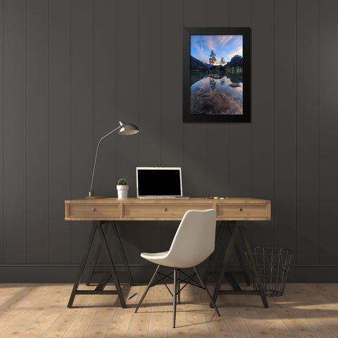 Abend am Hintersee Black Modern Wood Framed Art Print by Scholz, Markus
