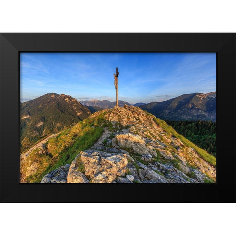 Abend am Kofel Black Modern Wood Framed Art Print by Scholz, Markus