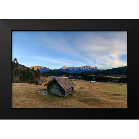 Der Geroldsee in Bayern Black Modern Wood Framed Art Print by Scholz, Markus