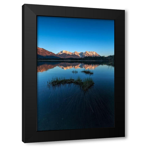 Das letzte Licht, irgendwo in Bayern Black Modern Wood Framed Art Print with Double Matting by Scholz, Markus