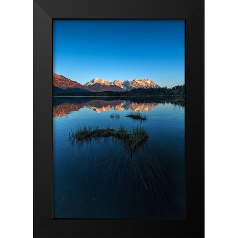 Das letzte Licht, irgendwo in Bayern Black Modern Wood Framed Art Print by Scholz, Markus