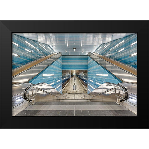 Ãœberseequartier No. 1 Black Modern Wood Framed Art Print by Belhadi, Michael