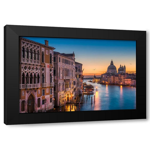 Sunrise at the Grand Canal Black Modern Wood Framed Art Print by Abid, Michael