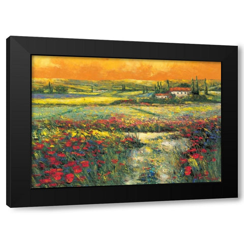 Toskana Black Modern Wood Framed Art Print with Double Matting by Madjid