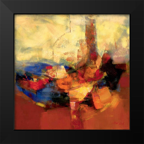 Coloring I Black Modern Wood Framed Art Print by Madjid