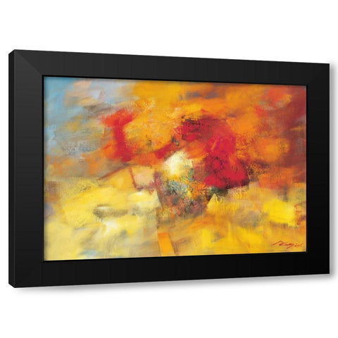 Coloring II Black Modern Wood Framed Art Print with Double Matting by Madjid