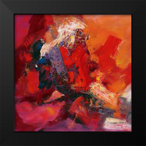 Coloring IV Black Modern Wood Framed Art Print by Madjid