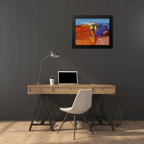 Dorf am Felsen Black Modern Wood Framed Art Print by Madjid