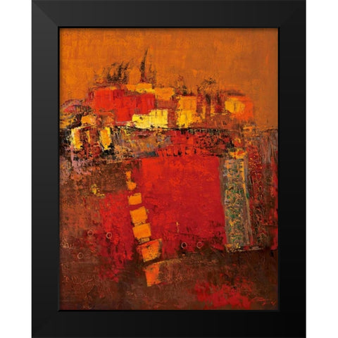 Squares Black Modern Wood Framed Art Print by Madjid