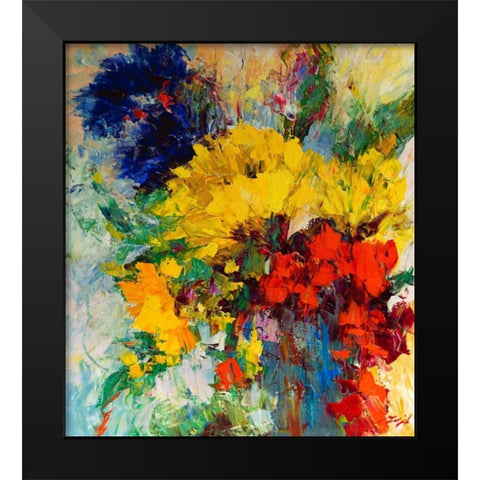 Blumenfreude I Black Modern Wood Framed Art Print by Madjid