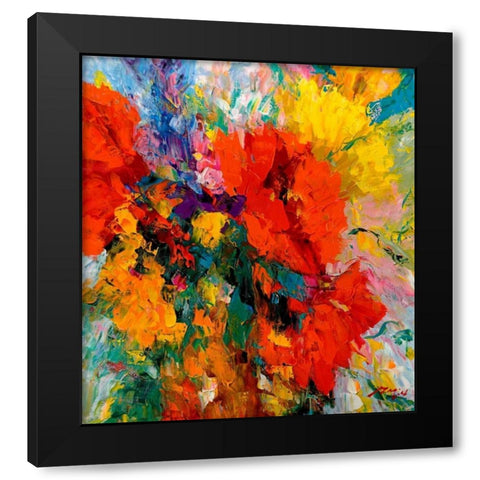 Blumenfreude II Black Modern Wood Framed Art Print with Double Matting by Madjid