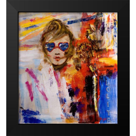 Lolita Black Modern Wood Framed Art Print by Madjid