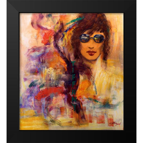 Tiffany Black Modern Wood Framed Art Print by Madjid