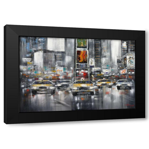 Taxi I Black Modern Wood Framed Art Print with Double Matting by Madjid