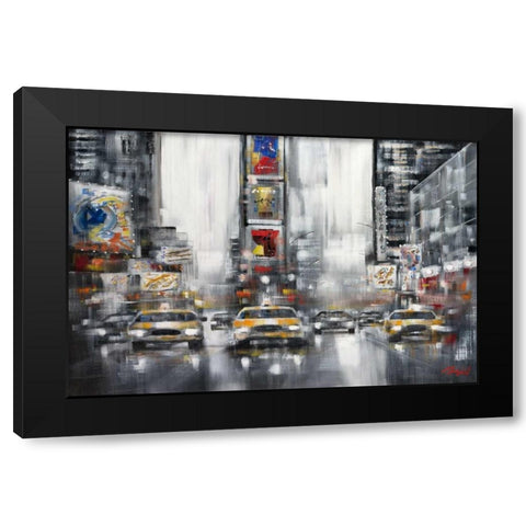 Taxi II Black Modern Wood Framed Art Print with Double Matting by Madjid