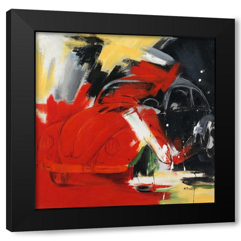 KÃ¤fer Black Modern Wood Framed Art Print with Double Matting by Kirsch-Ulbricht, Monika