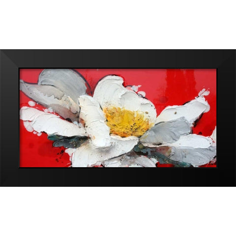 Peonia in rosso Black Modern Wood Framed Art Print by Beletti, Nicole