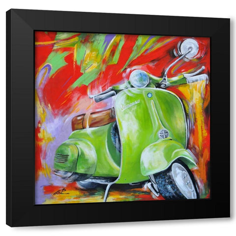 Vespa I Black Modern Wood Framed Art Print with Double Matting by Colle, Pasquale