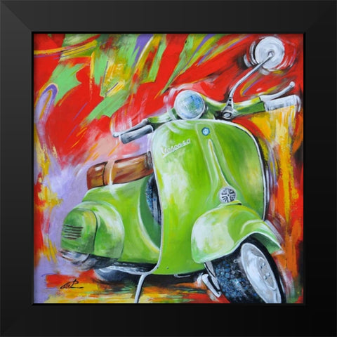Vespa I Black Modern Wood Framed Art Print by Colle, Pasquale
