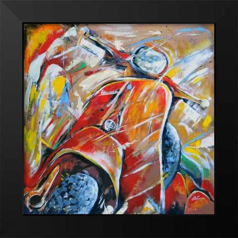 Vespa II Black Modern Wood Framed Art Print by Colle, Pasquale