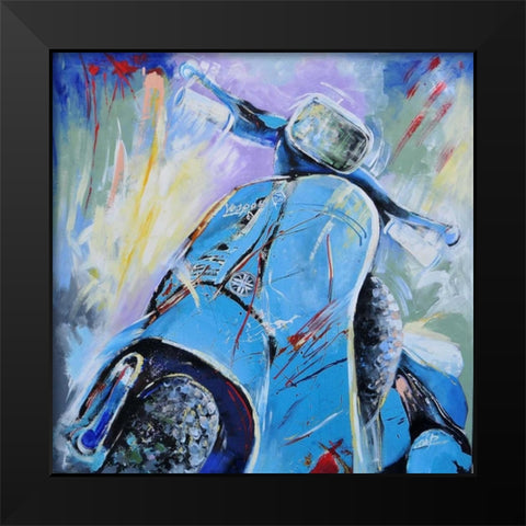 Vespa III Black Modern Wood Framed Art Print by Colle, Pasquale