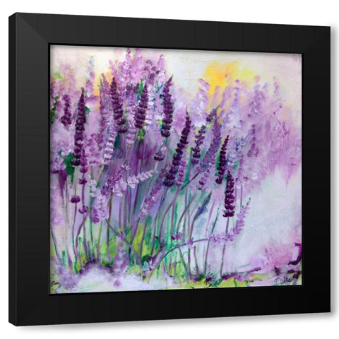 Lavendel I Black Modern Wood Framed Art Print with Double Matting by Ruther, Petra