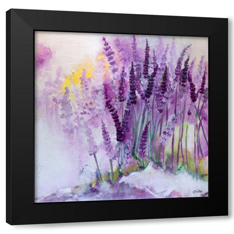 Lavendel II Black Modern Wood Framed Art Print with Double Matting by Ruther, Petra