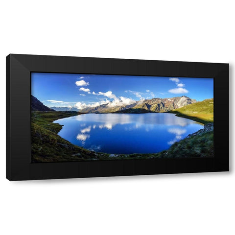 Lago Nero Black Modern Wood Framed Art Print with Double Matting by Moiola, Roberto