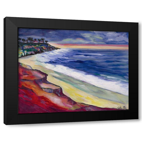 Sunset at La Jolla Black Modern Wood Framed Art Print by Montel, SÃ©bastien