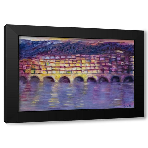 Menton Black Modern Wood Framed Art Print with Double Matting by Montel, SÃ©bastien