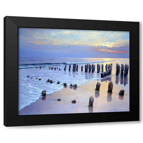 Sunset at Ostsee coast I Black Modern Wood Framed Art Print with Double Matting by Schneider, Sigur