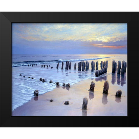 Sunset at Ostsee coast I Black Modern Wood Framed Art Print by Schneider, Sigur