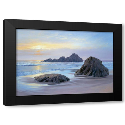 Sunset at Big Sur Black Modern Wood Framed Art Print by Schneider, Sigur