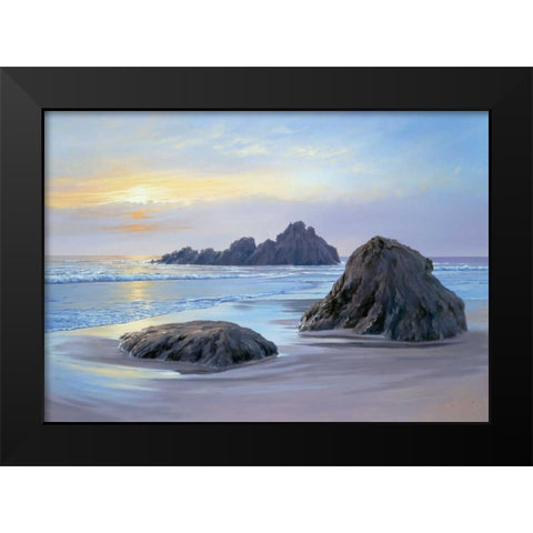 Sunset at Big Sur Black Modern Wood Framed Art Print by Schneider, Sigur