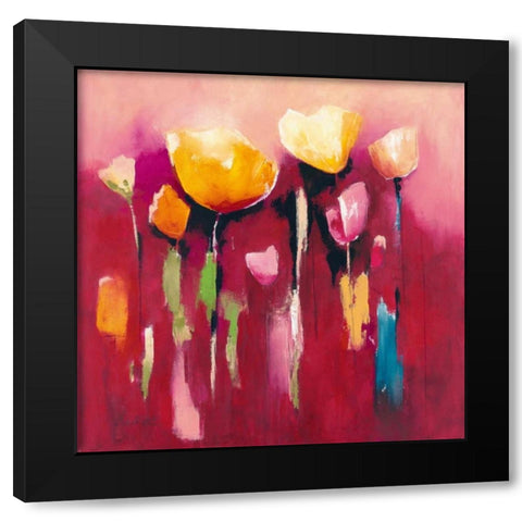 Townflowers V Black Modern Wood Framed Art Print with Double Matting by Strunk, Anne L.
